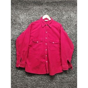 Vintage Winter Run Chamois Flannel Men XL Red Button‎ Up Long Sleeve